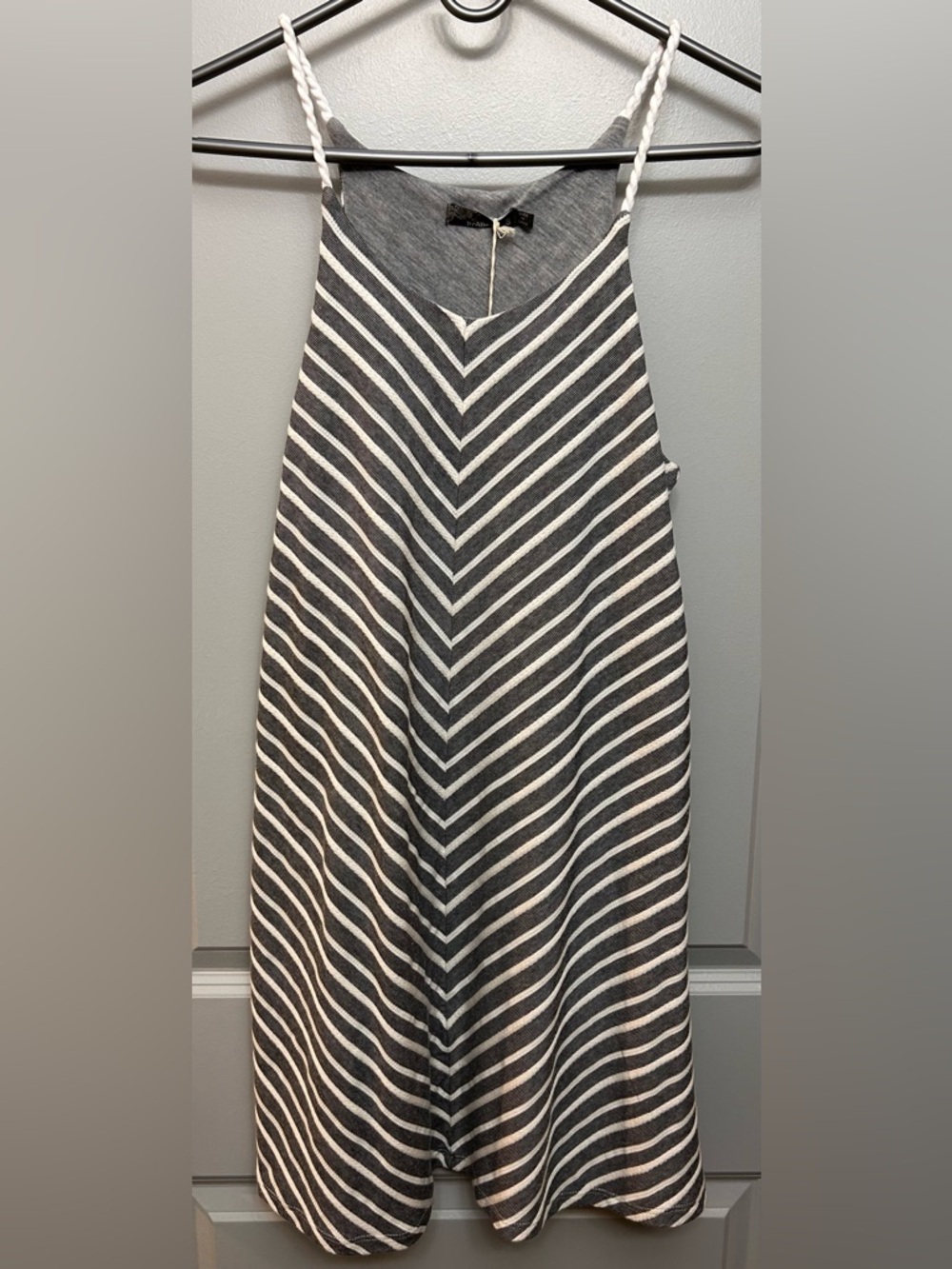 Prana Gray & White Striped Mini Dress